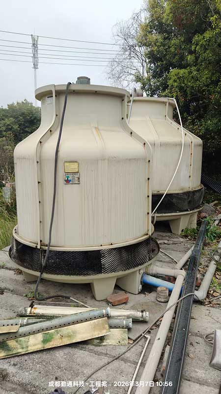 四川内江1台150型圆形冷却塔维修现场